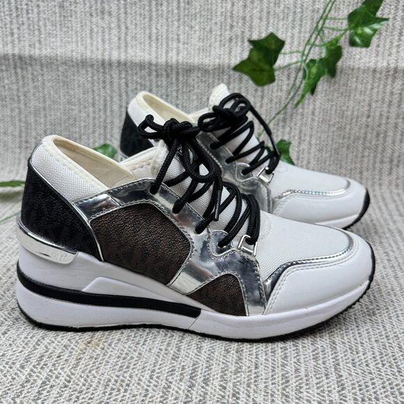 MICHAEL KORS LIV TRAINER EXTREME WEDGE SNEAKER SZ 5.5 - Picture 1 of 8